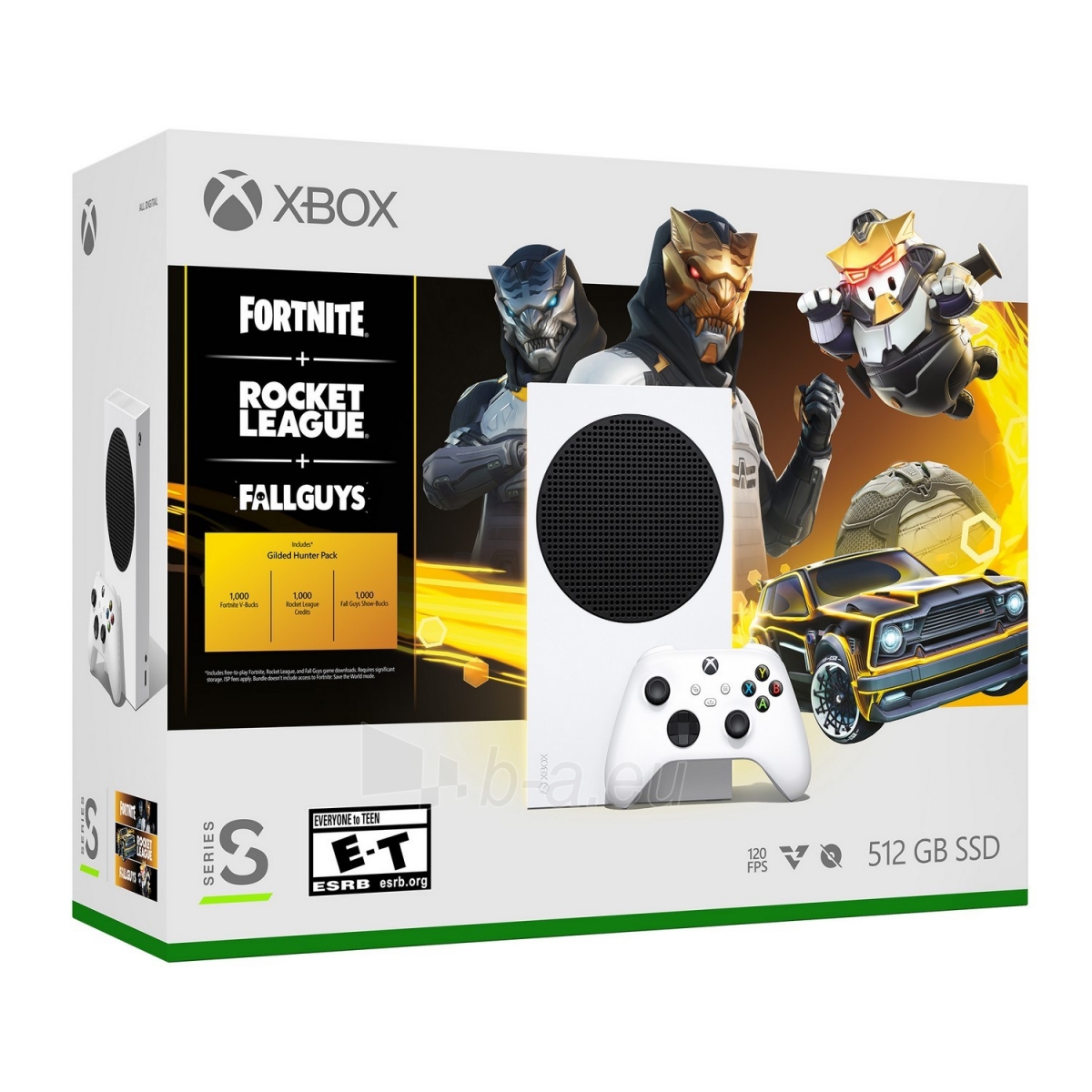 Žaidimų konsolė Microsoft Xbox Series S 512GB + Fortnite + Rocket League +  Fall Guys White Cheaper online Low price | English b-a.eu