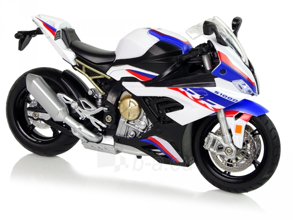 Žaislinis motociklo modelis BMW S1000RR, baltas paveikslėlis 2 iš 5