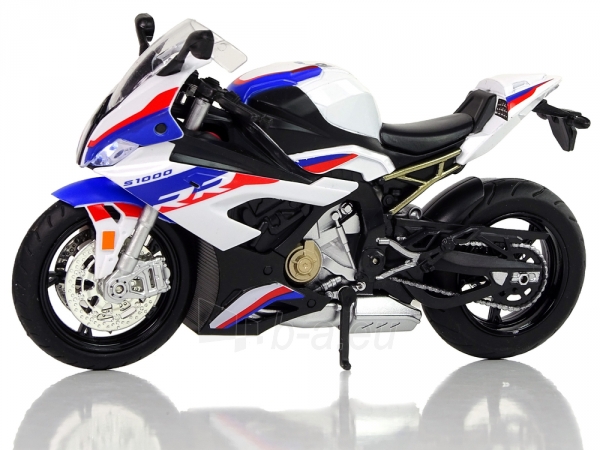 Žaislinis motociklo modelis BMW S1000RR, baltas paveikslėlis 3 iš 5