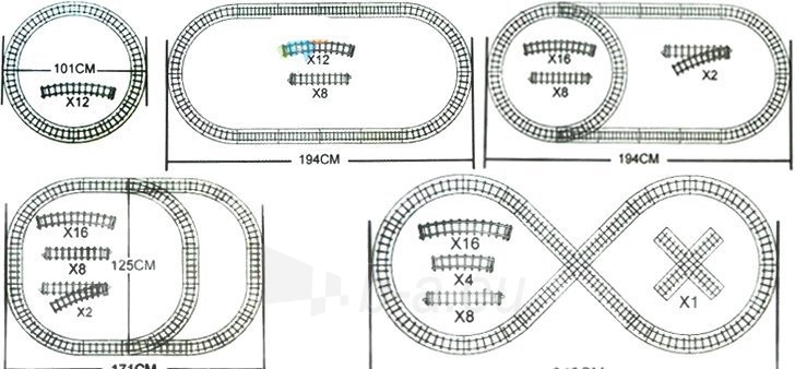 Žaislinis traukinys su bėgiais "Fenfa Gigant 7“ paveikslėlis 7 iš 7