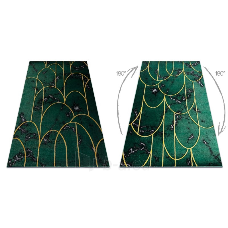 Žalias kilimas su aukso akcentais EMERALD Art deco | 120x170 cm paveikslėlis 2 iš 16