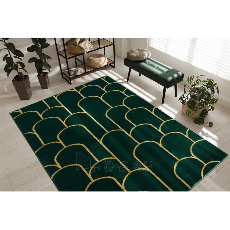 Žalios spalvos kilimas su aukso raštais EMERALD Art deco | 140x190 cm paveikslėlis 5 iš 16