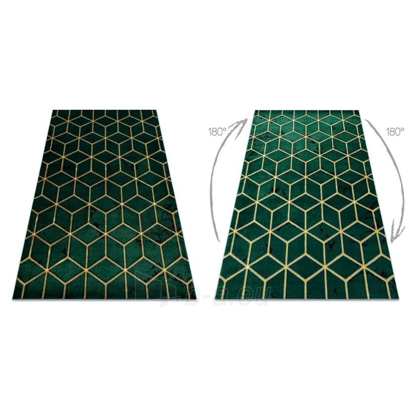 Žalios spalvos kilimas su auksto akcentais EMERALD Glamour | 120x170 cm paveikslėlis 2 iš 16